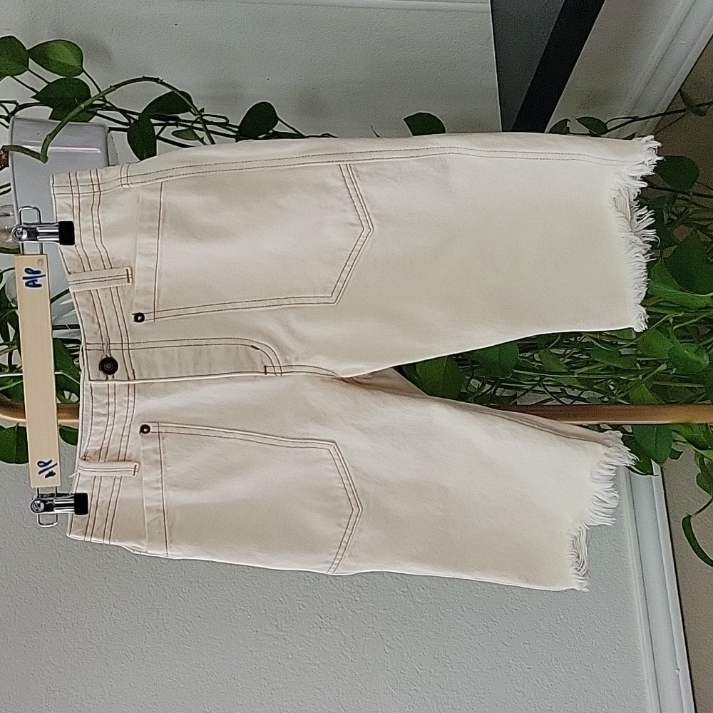 Free People Rebel Rouser Cut-Off Jean Shorts in Natural Size 26